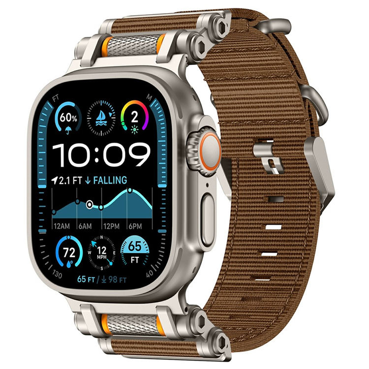 Apple Watch 42/44/45/46/49mm Armband Nylon - Brun | 5122 | AlltMobil