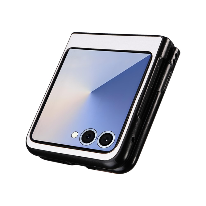 A-One Brand - Galaxy Z Flip 7 Mobilskal PU Läder Protective - Vit