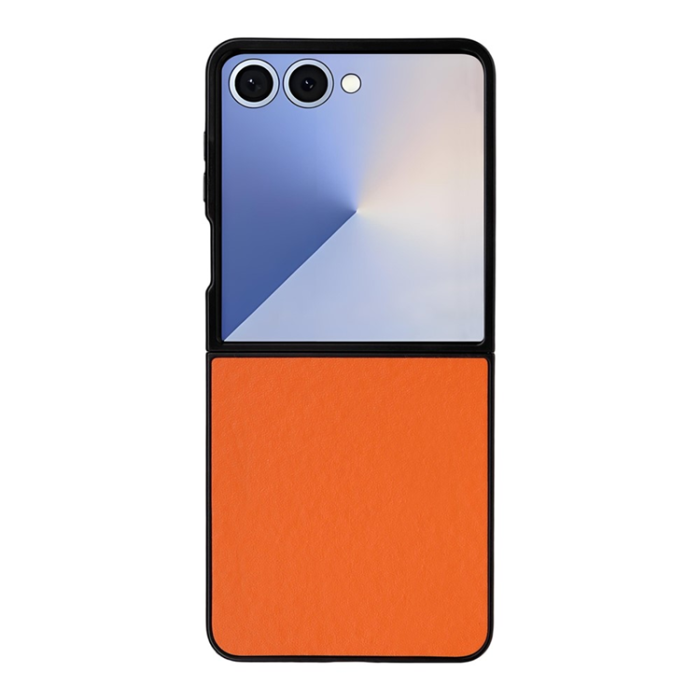 A-One Brand - Galaxy Z Flip 7 Mobilskal PU Läder Protective - Orange