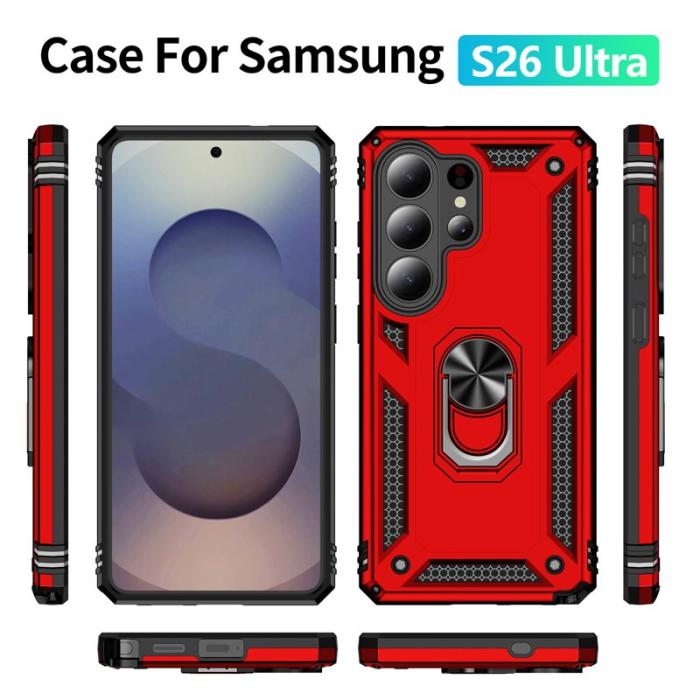 OEM - Mobilskal till Samsung Galaxy S26 Ultra Plast Med Ställning - Röd