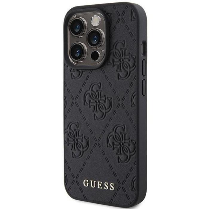 Guess - Guess iPhone 15 Pro Mobilskal Läder Stamped - Svart