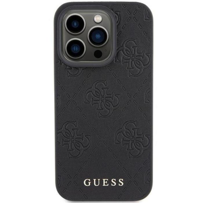 Guess - Guess iPhone 15 Pro Mobilskal Läder Stamped - Svart