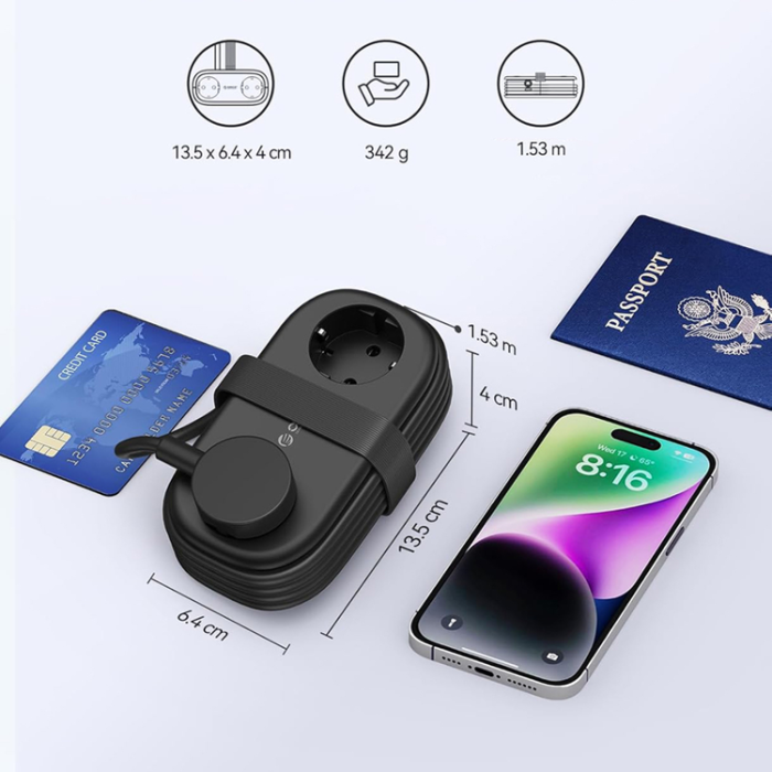 ORICO - Orico 5in1 Grenuttag 20W GaN 2xUSB-A 1xUSB-C 2xAC AP3 - Svart
