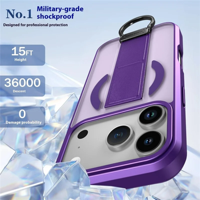 A-One Brand - iPhone 17 Pro Max Mobilskal Magsafe D-Ring Kickstand - Lila