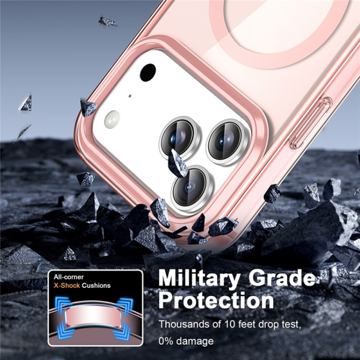 A-One Brand - iPhone 17 Pro Mobilskal MagSafe med PET Skärmskydd - Rosa