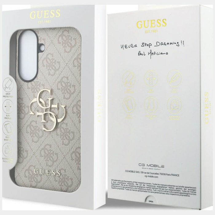 Guess - Guess Mobilskal För Galaxy A57 5G Läder 4G Metal Logo - Rosa