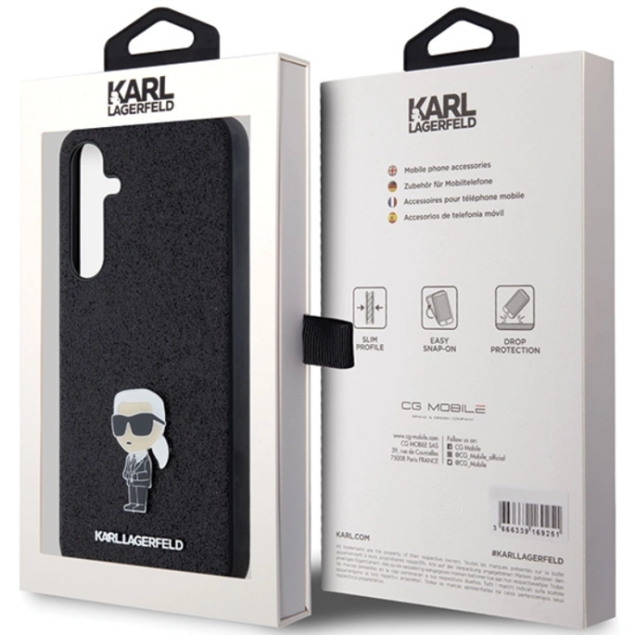 KARL LAGERFELD - Karl Lagerfeld Galaxy A35 Mobilskal Fixed Glitter Ikonik Logo Metal Pin