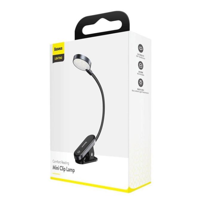 BASEUS - Baseus Mini LED Lampa Med Clip - Grå
