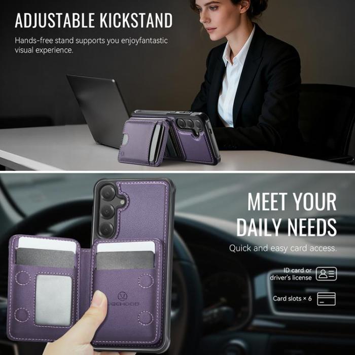 OEM - JEEHOOD Samsung Galaxy S24 Fodral KonstLäder - Lila