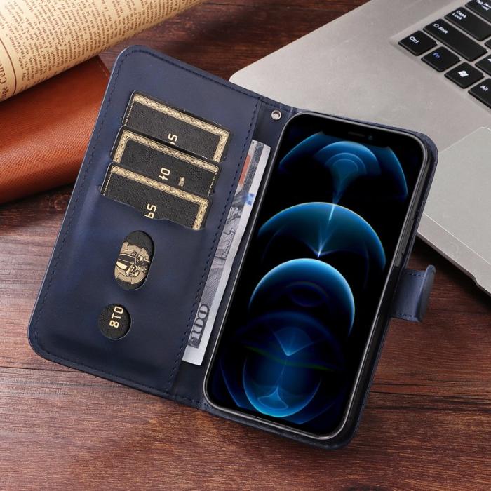 OEM - Samsung Galaxy A57 Plånboksfodral Konstläder Med Dragkedja - Blå