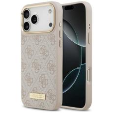 Guess - Guess iPhone 17 Pro Max Mobilskal MagSafe 4G Logo Plate - Rosa