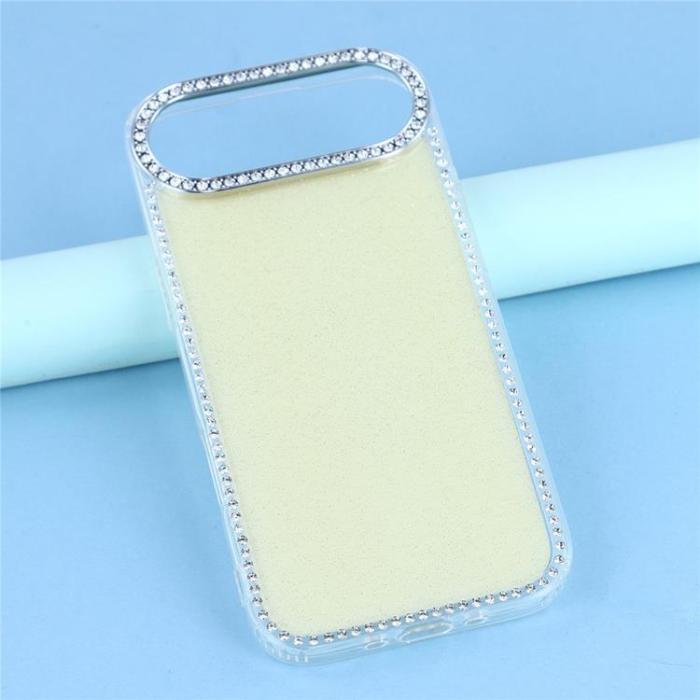 A-One Brand - iPhone Air Mobilskal Rhinestone Edge - Glitter Ljusgul