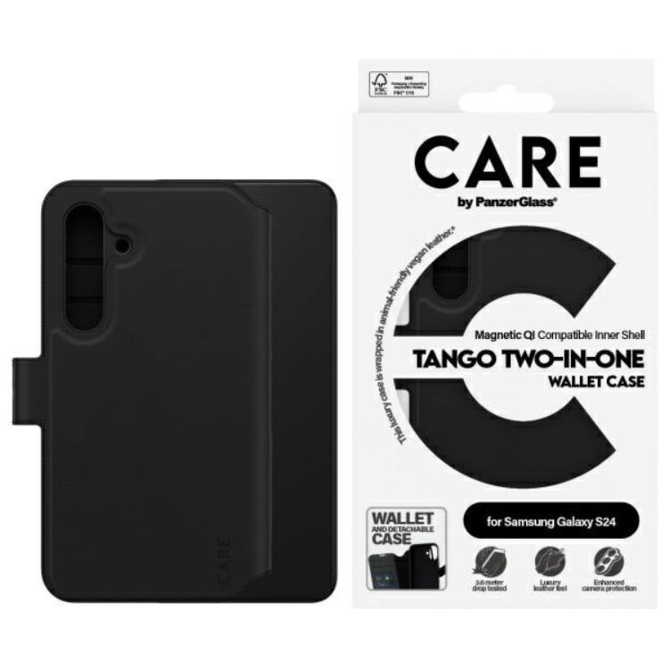 CARE By PanzerGlass Galaxy S24 Plånboksfodral Tango 2in1 - Svart | 2353 | AlltMobil