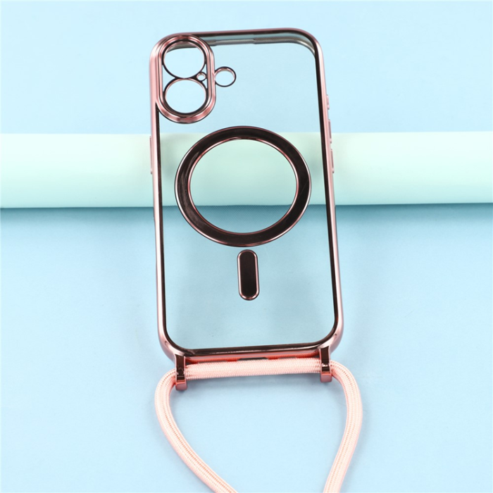 A-One Brand - iPhone 17 Mobilskal MagSafe Electroplating Edge TPU - Rosa