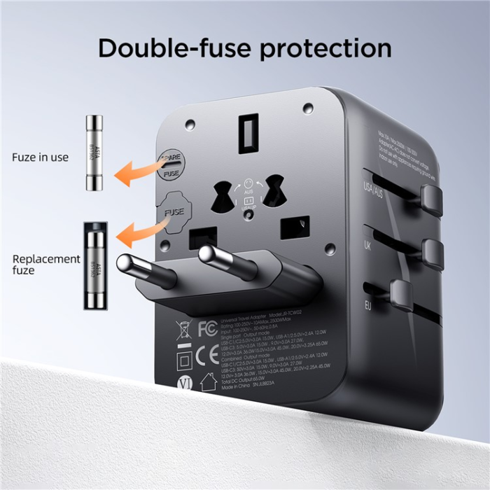 Joyroom - JOYROOM Väggladdare 3x USB-A - USB-C 17W JR-TCW01 - Svart
