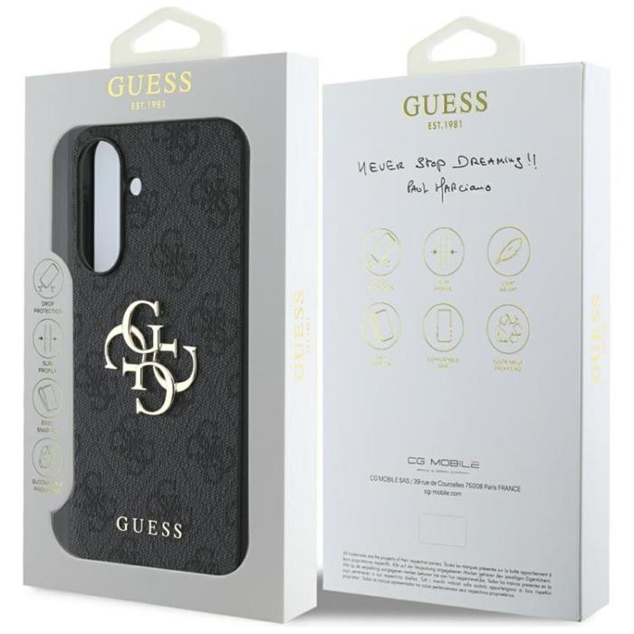 Guess - Guess Galaxy A36 Mobilskal Big 4G Logo Classic Logo - Svart