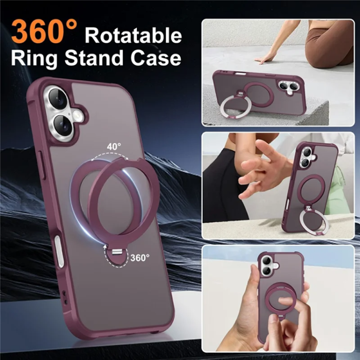 A-One Brand - iPhone 17 Mobilskal MagSafe Kickstand TPU + PC - Lake Blå