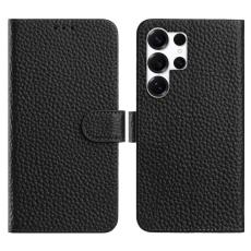 OEM - LUXCASE Samsung Galaxy S26 Ultra Pl&aring;nboksfodral &Auml;kta L&auml;der Flip - Svart