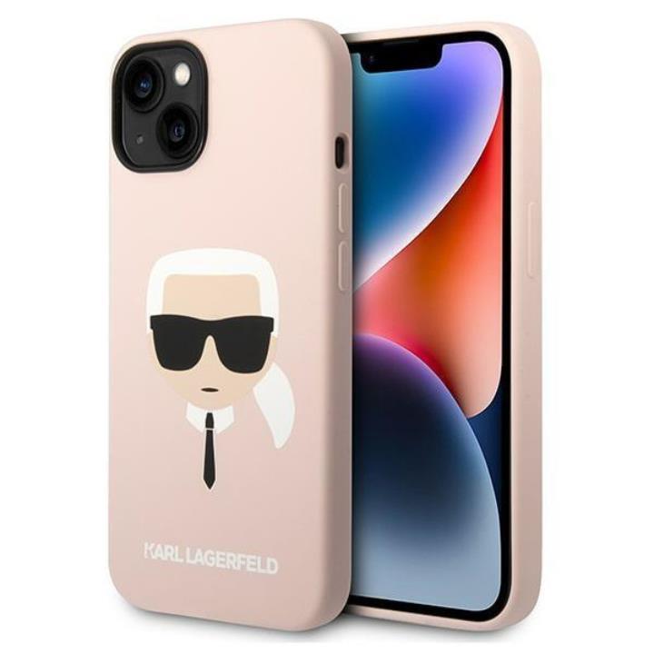 Karl Lagerfeld iPhone 14 Plus Skal Czarny Silicone Karl`s Head - Rosa | 2353 | AlltMobil