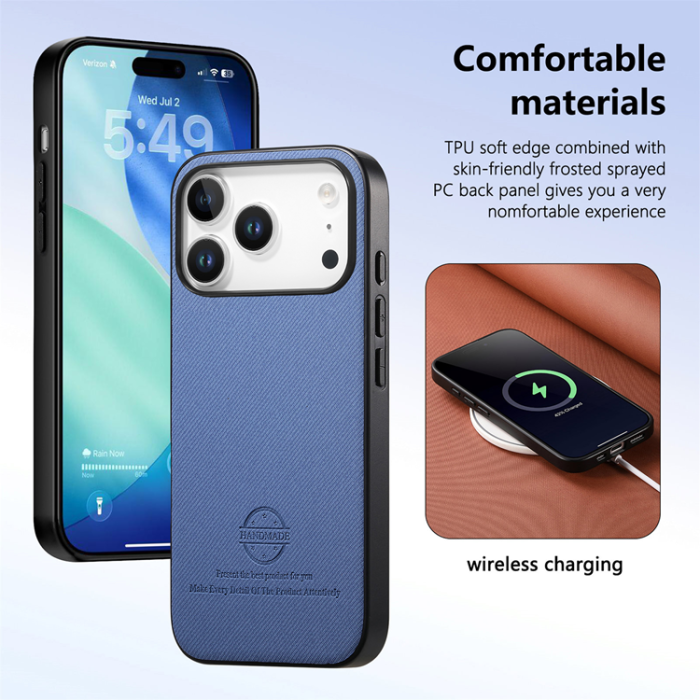 A-One Brand - iPhone 17 Pro Mobilskal Trasa Läder - Blå