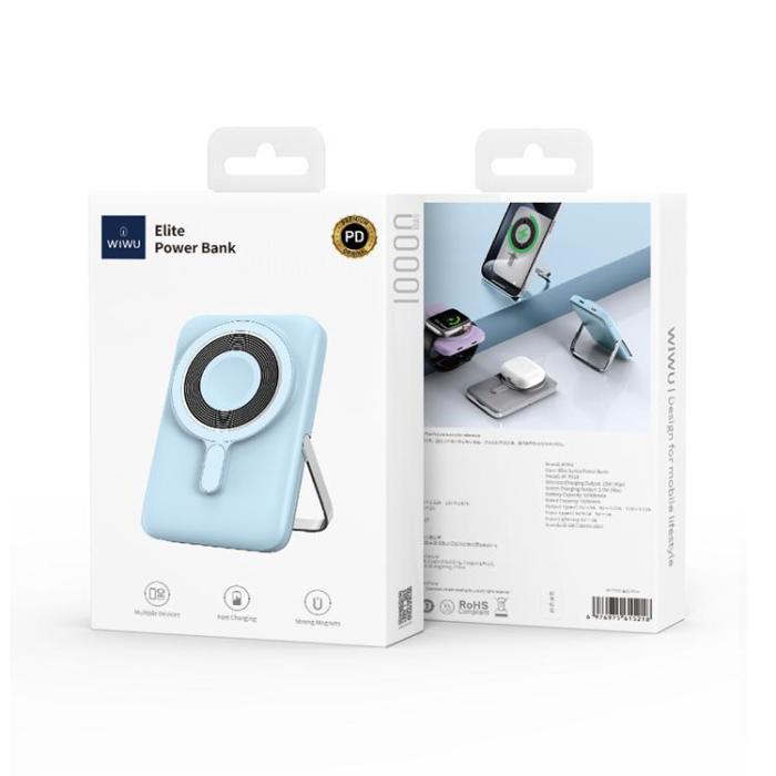 WIWU - WIWU Magnetsik Powerbank 10000 mAh 15W Elite Wi-P018 - Grå