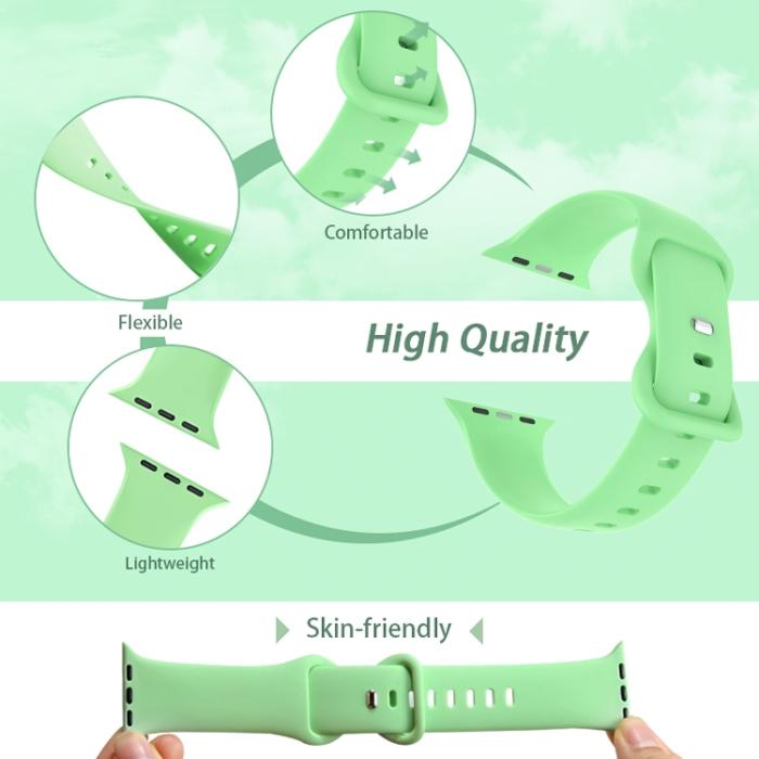 OEM - Apple Watch 7 45mm Armband Silikon - Furugrön