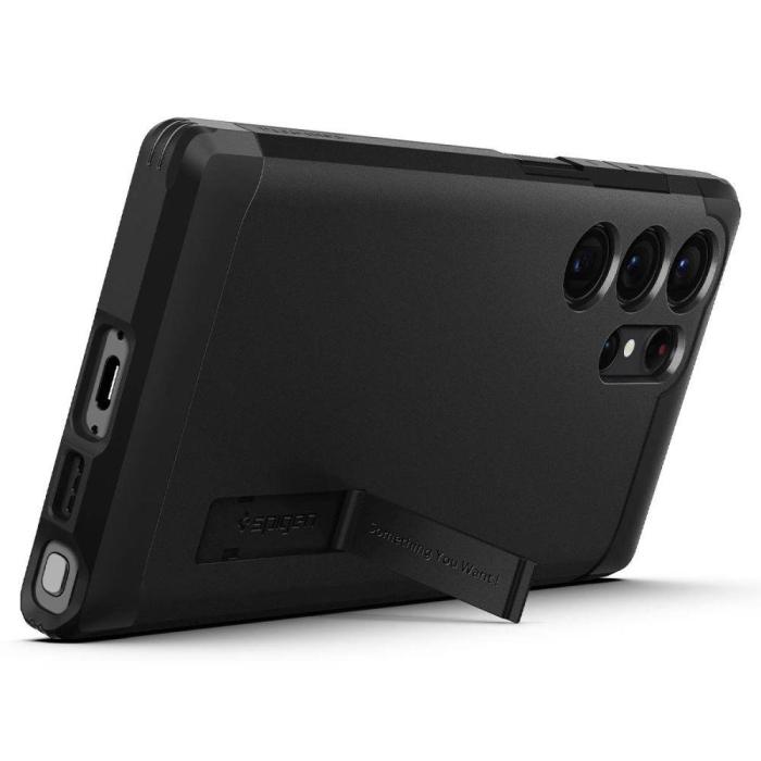 Spigen - Spigen Galaxy S23 Ultra Skal Tough Armor - Svart