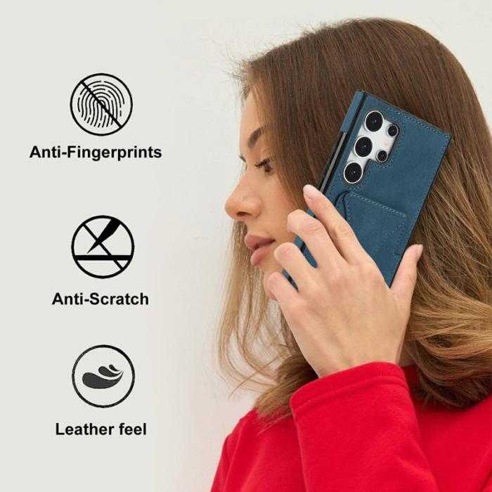 OEM - Mobilfodral för Samsung Galaxy S26 Ultra Konstläder + TPU - Blå