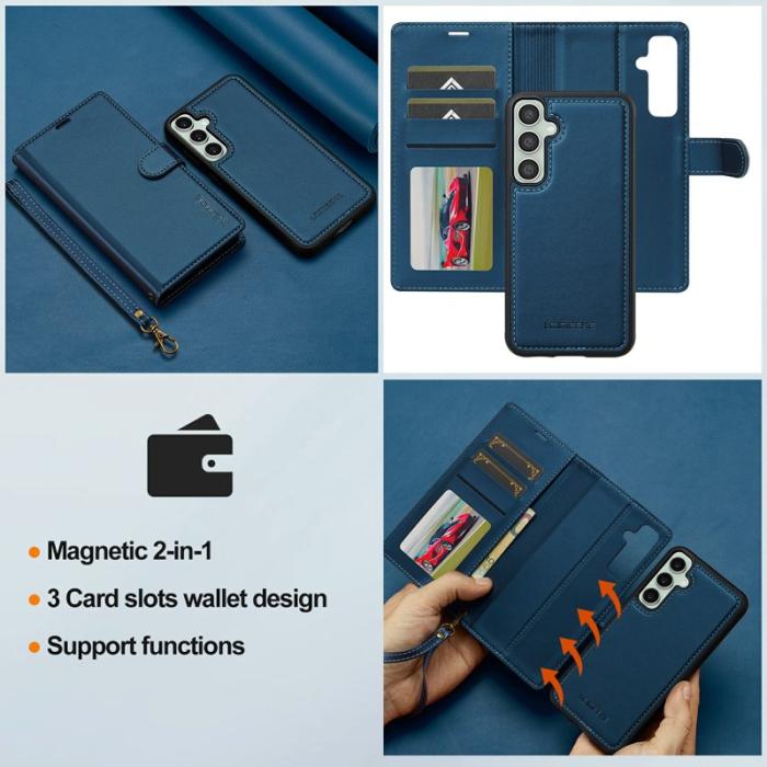 LC.imeeke - LC.IMEEKE Plånboksfodral för Samsung Galaxy S26 Konstläder Magnetiskt - Blå