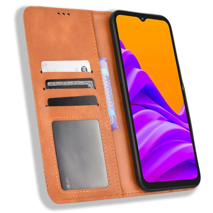 Taltech - Galaxy Xcover 6 Pro Plånboksfodral Skyddande - Brun