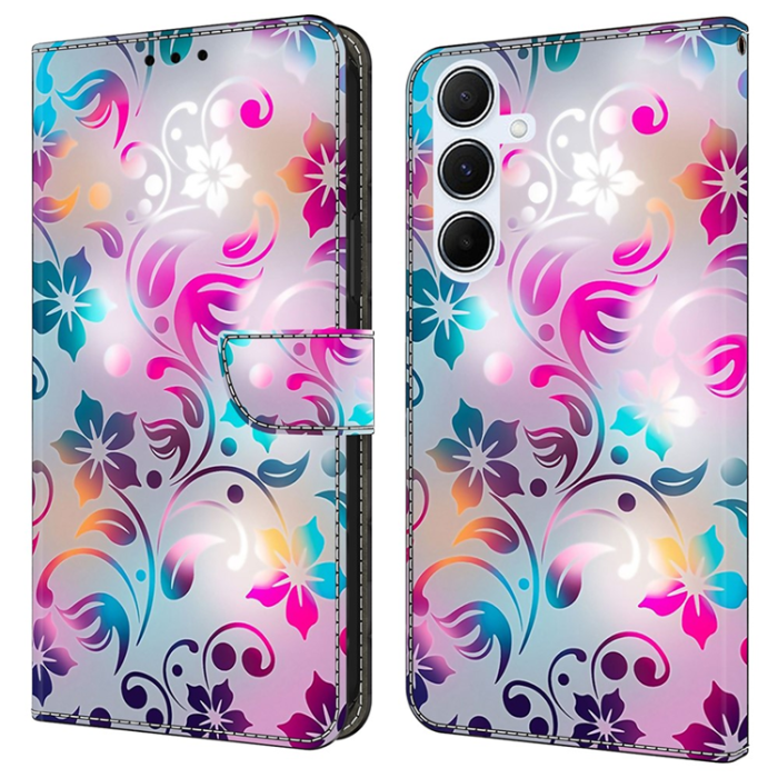 A-One Brand - Galaxy A17 5G Plånboksfodral Pattern Printing - Craft Flowers