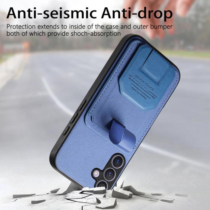 OEM - Mobilskal för Samsung Galaxy S26 TPU + Konstläder - Blå