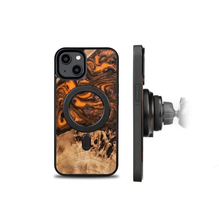 Bewood - Bewood iPhone 15 Mobilskal Magsafe Unique Orange - Svart