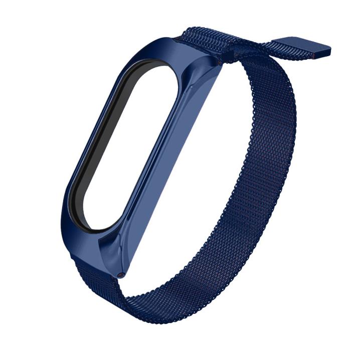 A-One Brand - Metall Ersättningsarmband till Xiaomi Mi Band 6/5/4/3 - Blå