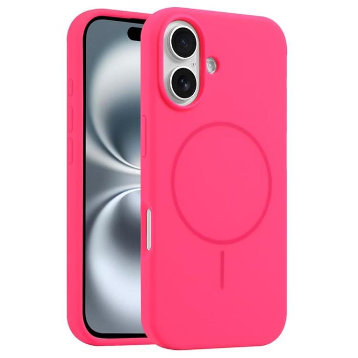A-One Brand - iPhone 16 Plus Mobilskal MagSafe Silikon Anti Drop - Ros