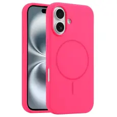 A-One Brand - Mobilskal till iPhone 16 Plus MagSafe Silikon Anti Drop - Rosa