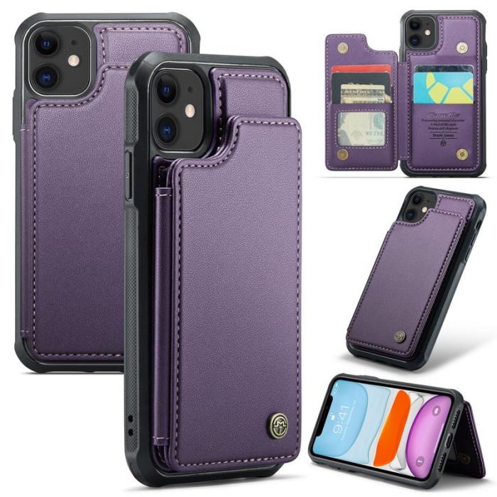 Caseme - CASEME C22 iPhone 11 Fodral Konstläder med RFID, Lila