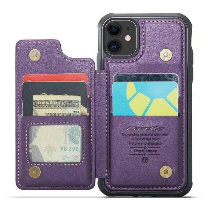 Caseme - CASEME C22 iPhone 11 Fodral Konstläder med RFID, Lila
