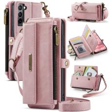 Caseme - CASEME Konstl&auml;der Pl&aring;nboksfodral till Samsung Galaxy S21+ 5G - Rosa