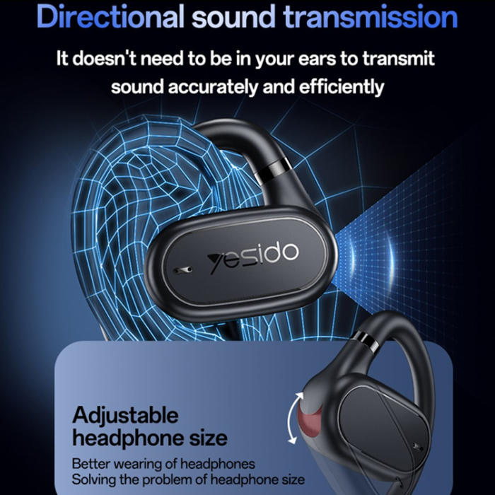 Yesido - YESIDO Bluetooth Trådlösa Hörlurar Open-ear YSP25 - Svart