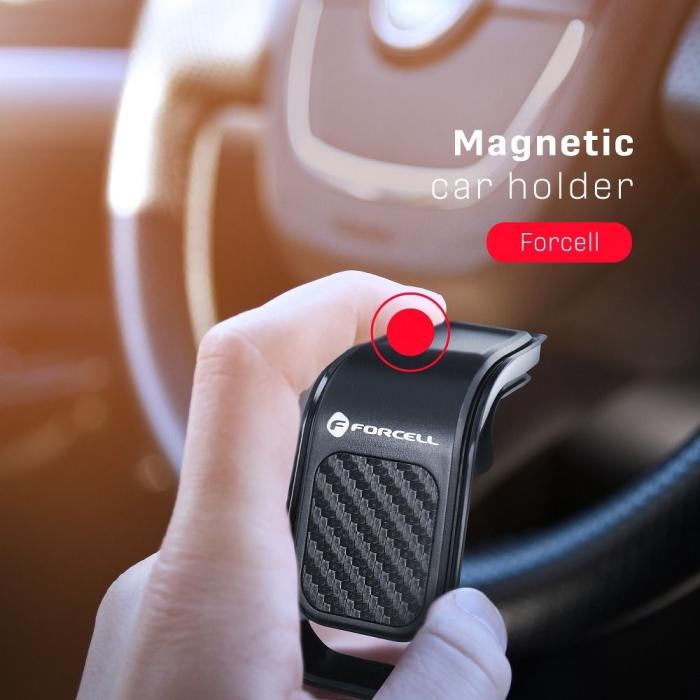 Forcell - Forcell Magnetisk Mobilhållare B060 För Luftventil F-Grip - Svart