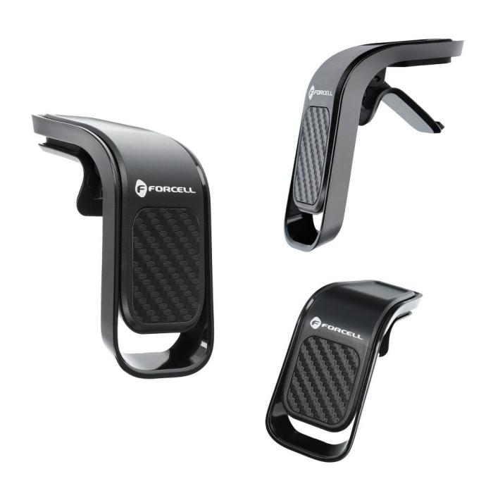 Forcell - Forcell Magnetisk Mobilhållare B060 För Luftventil F-Grip - Svart
