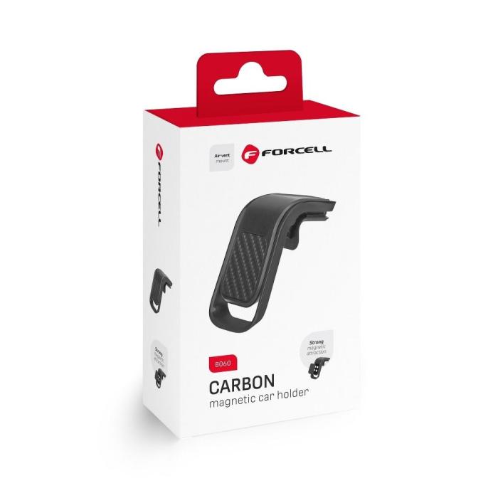 Forcell - Forcell Magnetisk Mobilhållare B060 För Luftventil F-Grip - Svart
