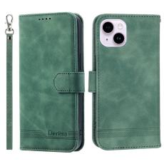 DIERFENG - DIERFENG DF-03 Pl&aring;nboksfodral i Konstl&auml;der f&ouml;r iPhone 15 Plus - Gr&ouml;n