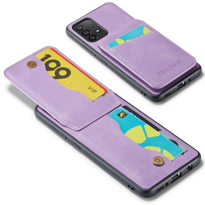 FIERRE SHANN - FIERRE SHANN Back Fodral Samsung Galaxy A73 5G KonstLäder - Lila