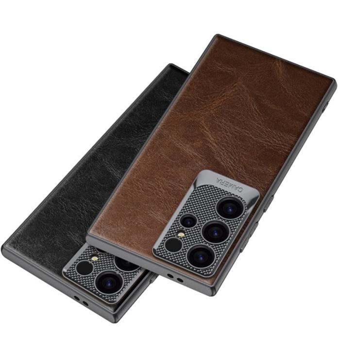 GKK - GKK Mobilskal till Samsung Galaxy S23 Ultra Waxy PU + TPU + PC - Blå