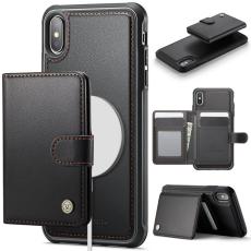 JEEHOOD - JEEHOOD J09 Fodral iPhone XS Max 6.5 tum KonstL&auml;der RFID-Skydd Svart