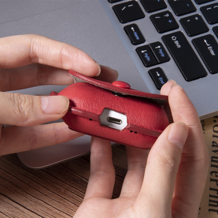 A-One Brand - AirPods Pro 3 Skal Ryggsäck Läder + PC - Blå
