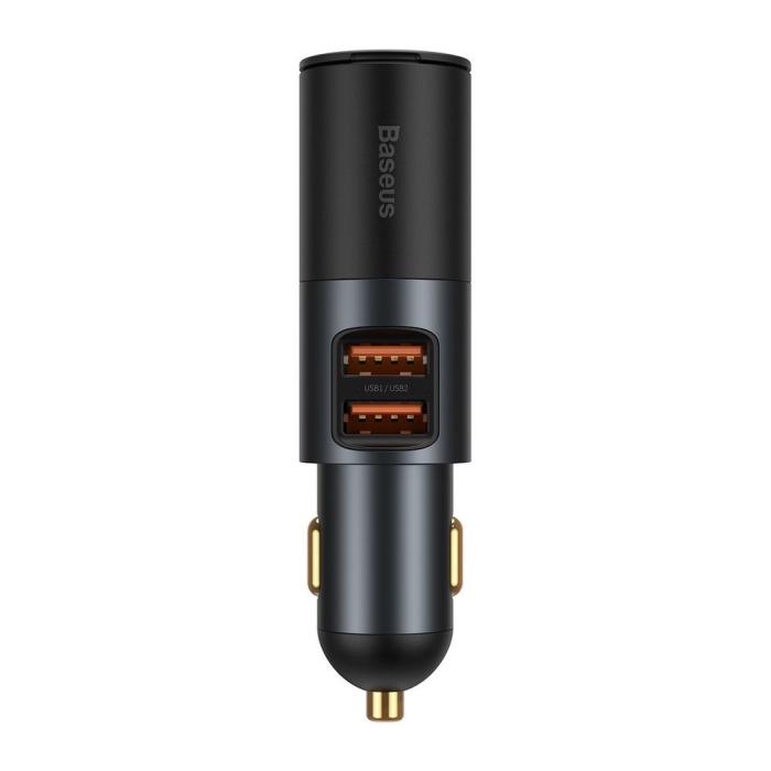 BASEUS - Baseus 2x USB-C Quick Charge Billaddare 120W - Grå