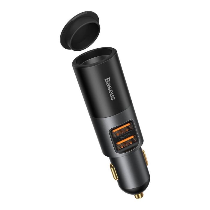 BASEUS - Baseus 2x USB-C Quick Charge Billaddare 120W - Grå